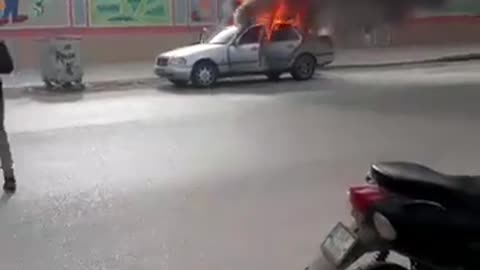 After a few moments of ignition, a car explodes