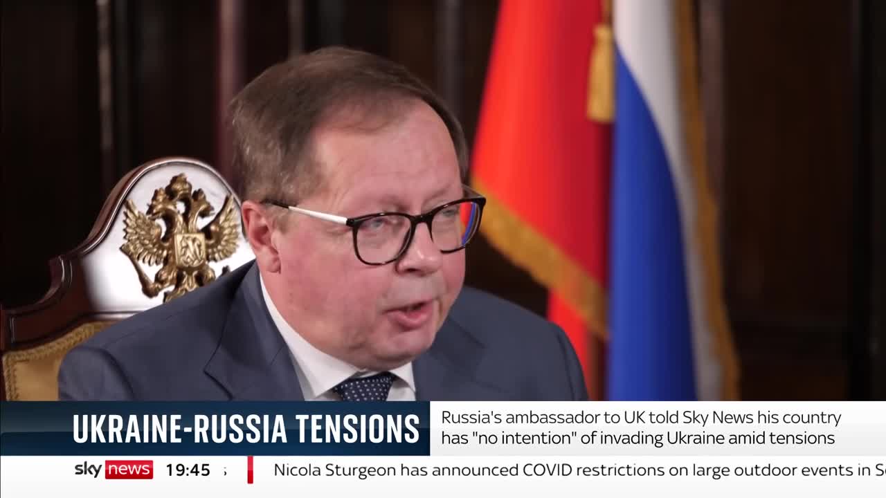 The Russian Ambassador to the UK, Andrei Kelin, tells Sky Newssia