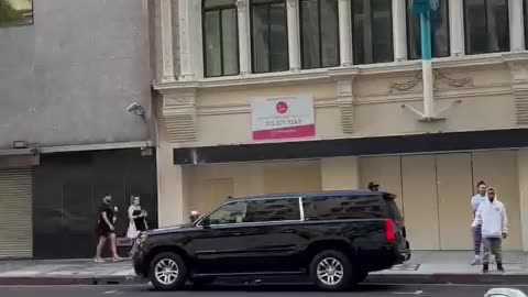 Telehandler driver driving dangerously through Downtown Los Angeles