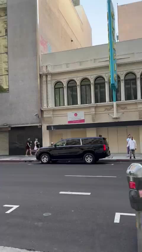 Telehandler driver driving dangerously through Downtown Los Angeles
