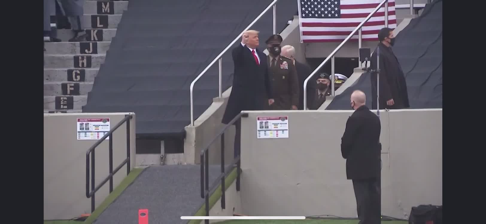 USA USA USA Standing Ovation for President Trump Army vs Navy game