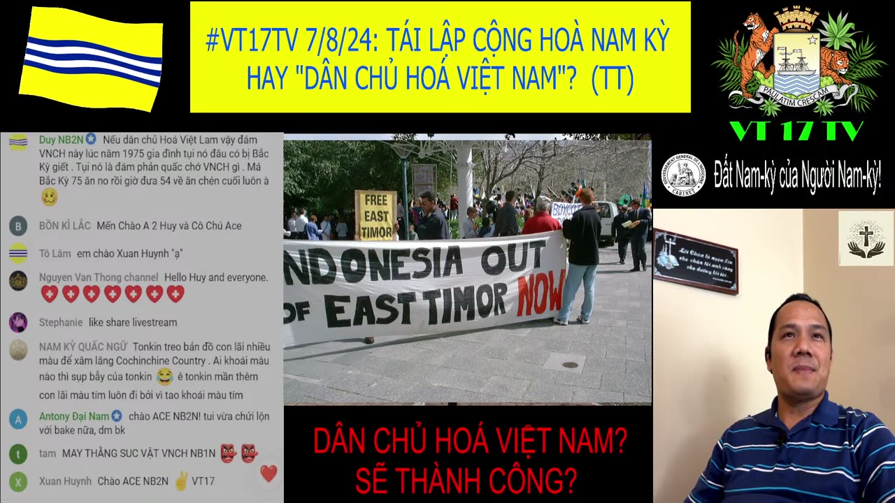 #VT17TV 7/8/24: TÁI LẬP CỘNG HOÀ NAM KỲ HAY "DÂN CHỦ HOÁ VIỆT NAM"? (P2)