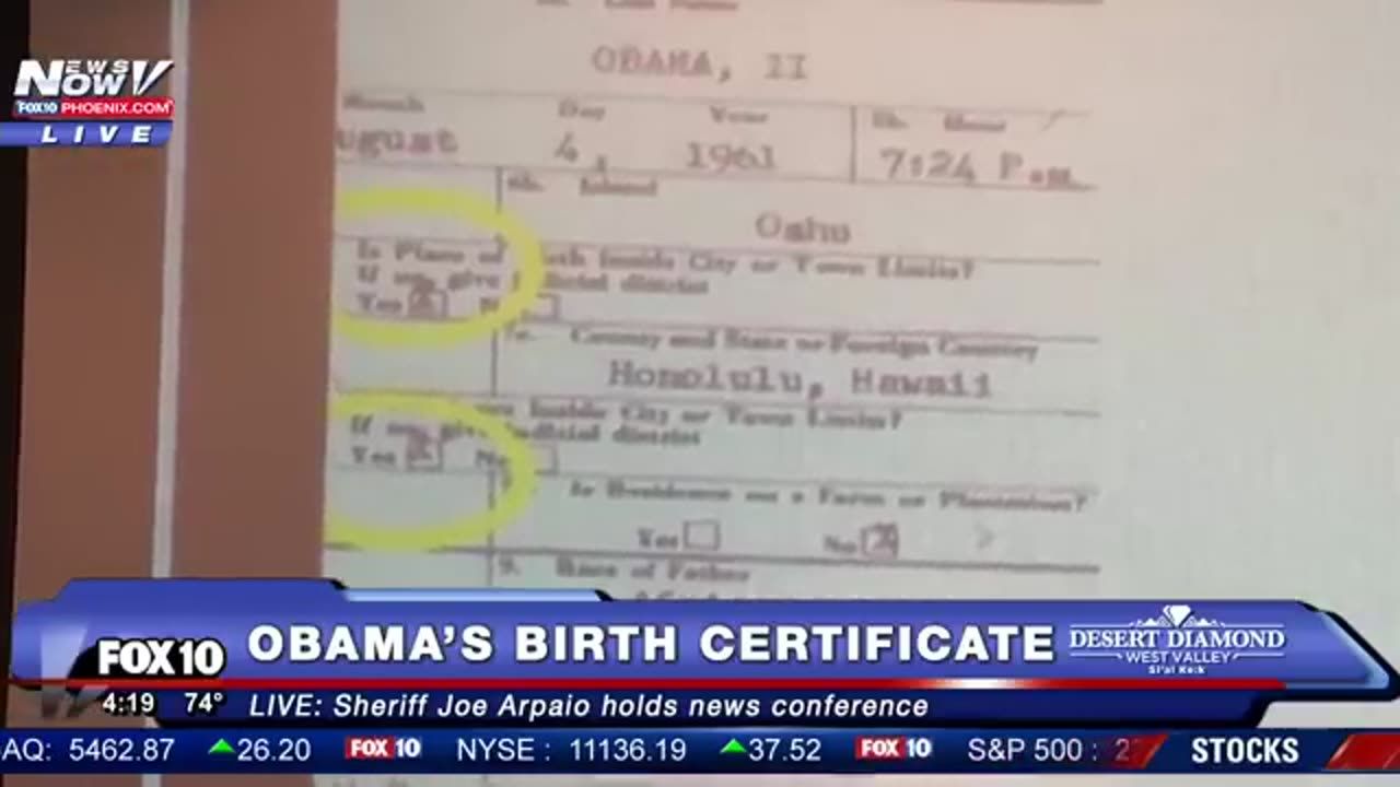 WOW: Sheriff Joe Arpaio Releases New Information on President Obama's Birth Certificate (FNN)