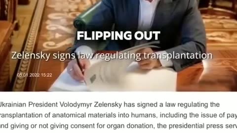 President Zelensky signed a law to allow for the harvesting of ORGANS