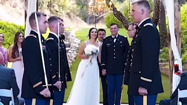 This is what happens when the groom & his groomsmen are West Point graduates