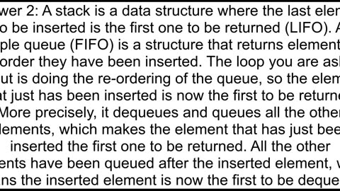 Implementing stack using a queue pseudocode