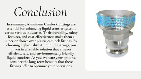 How Aluminum Camlock Fittings Enhance Liquid Transfer Systems