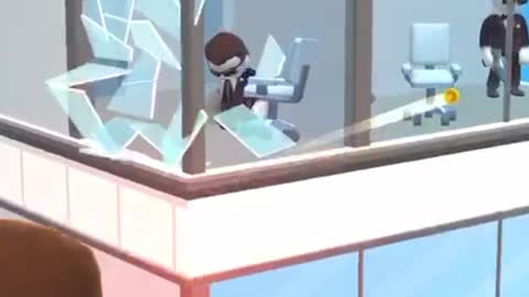 The battle in the revolving glass building