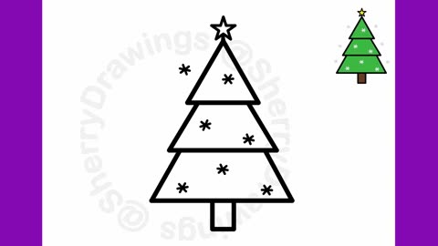 How To Draw Christmas Tree Easy Step