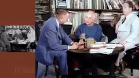 ATIMIC POWER. Albert Einstein and leo. szilard color video