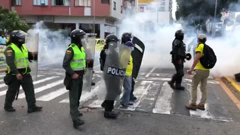 Paro de conductores | Gas lacrimógeno ESMAD