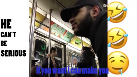 Multiple people on train makes smoothie