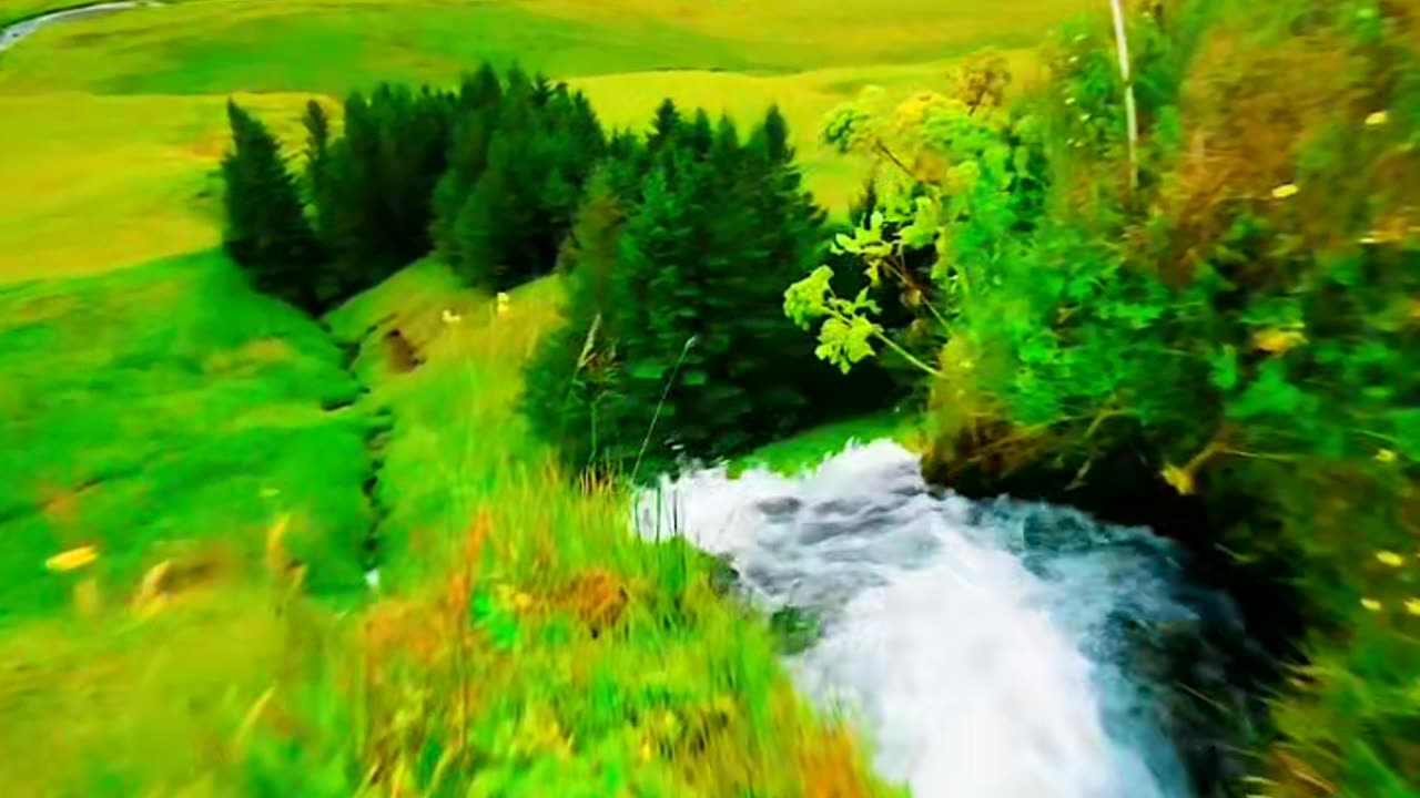 Nature relaxing music video _ water fall status short video relaxing music