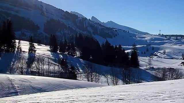 The beautiful snow mountain scenery