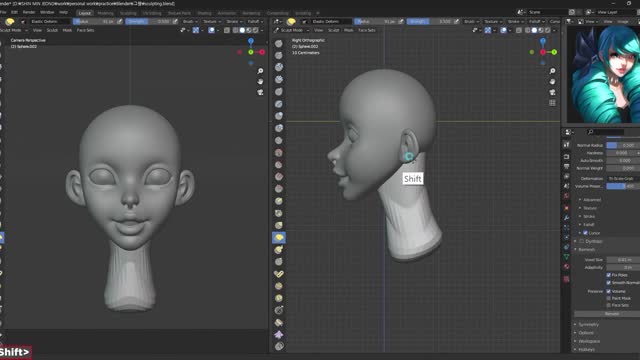 Modeling the neck part of the character