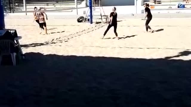 beach volleyball among girls