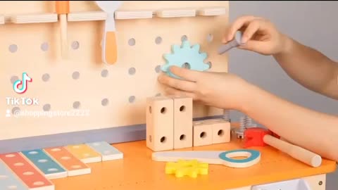 Wooden toy workbench for kids🥳