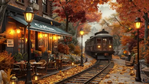 Elegant Autumn Jazz Music to Relax Train Station Coffee Shop