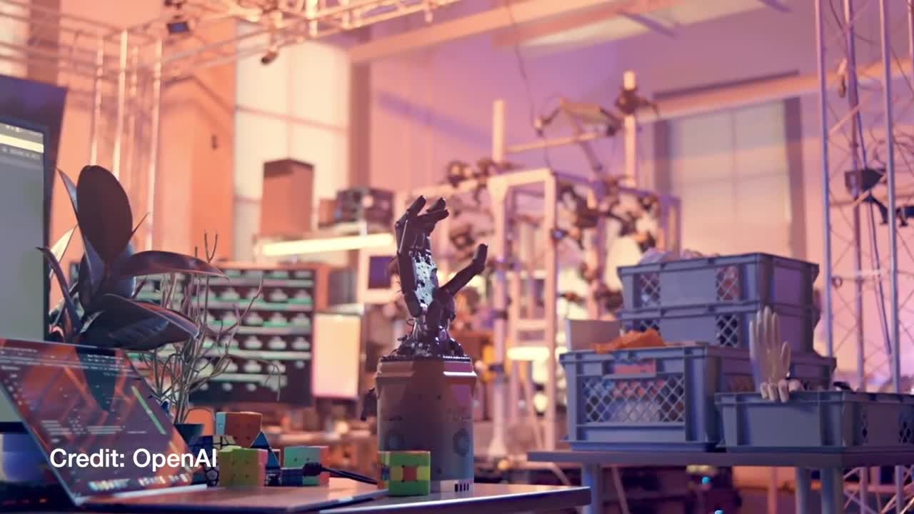 The robot opened its eyes for the first time and looked around