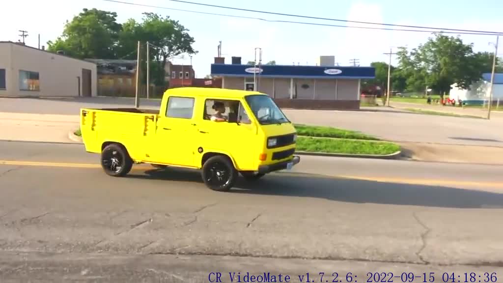 Yellow minivan performance display