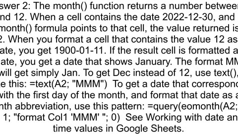 Month formula returns the incorrect month from a date