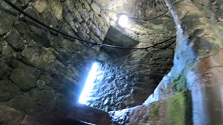 Stairs in Pembroke castle. Wales