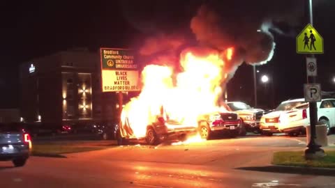 BLM Rioters In Wisconsin Set Cars And Businesses On Fire In Response To Recent Police Shooting