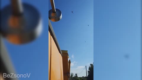 Ukraine War - Combat Russian helicopters in the sky over the Donbass
