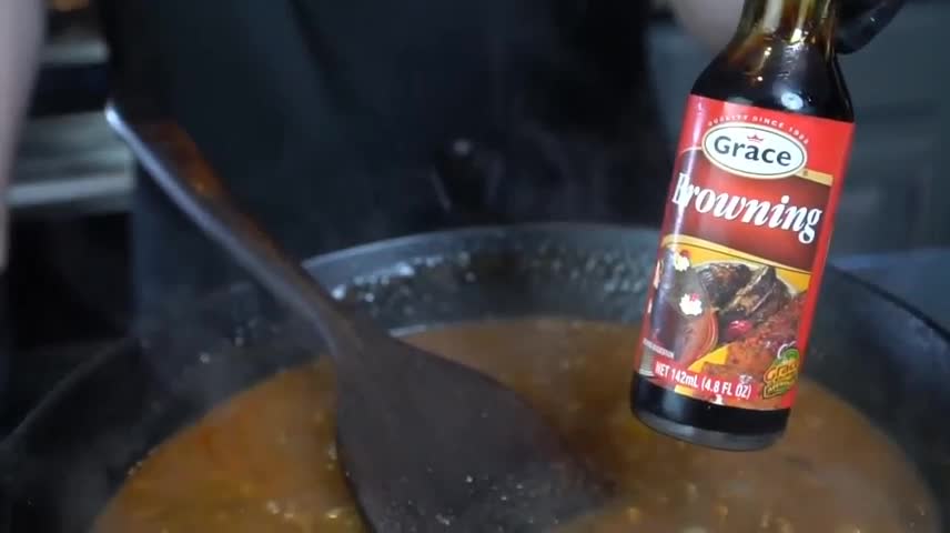 Cook And Stir The Sauce And Add Brouning