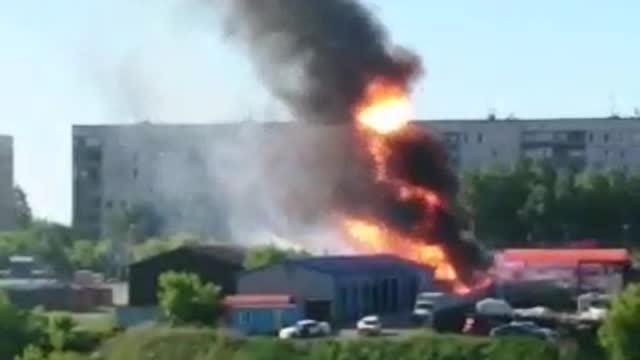 gas station explosion in Russia