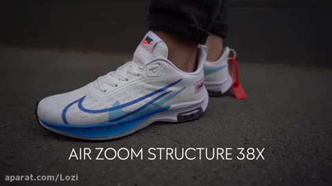 کفش کتانی مردانه سفید آبی نایک NIKE air zoom structure 38x مدل 2902