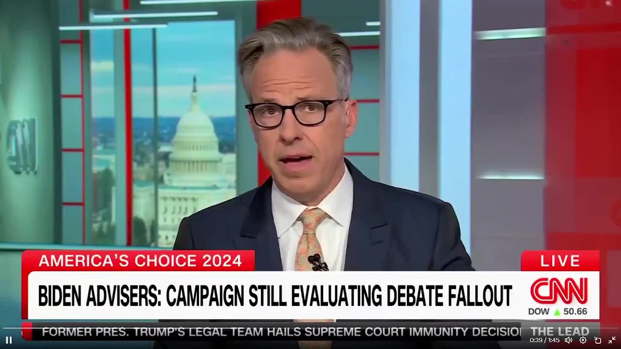 🚨🚨🚨Jake Tapper của CNN chỉ trích đảng Dân chủ vì không coi trọng sự suy giảm trí nhớ của Biden