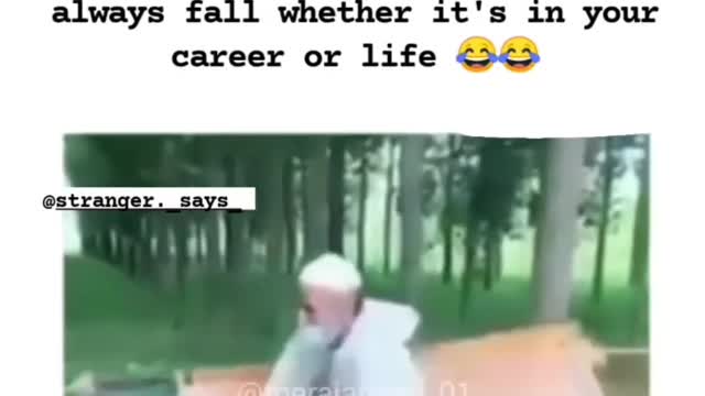Funny Man fell down from swing and made laugh