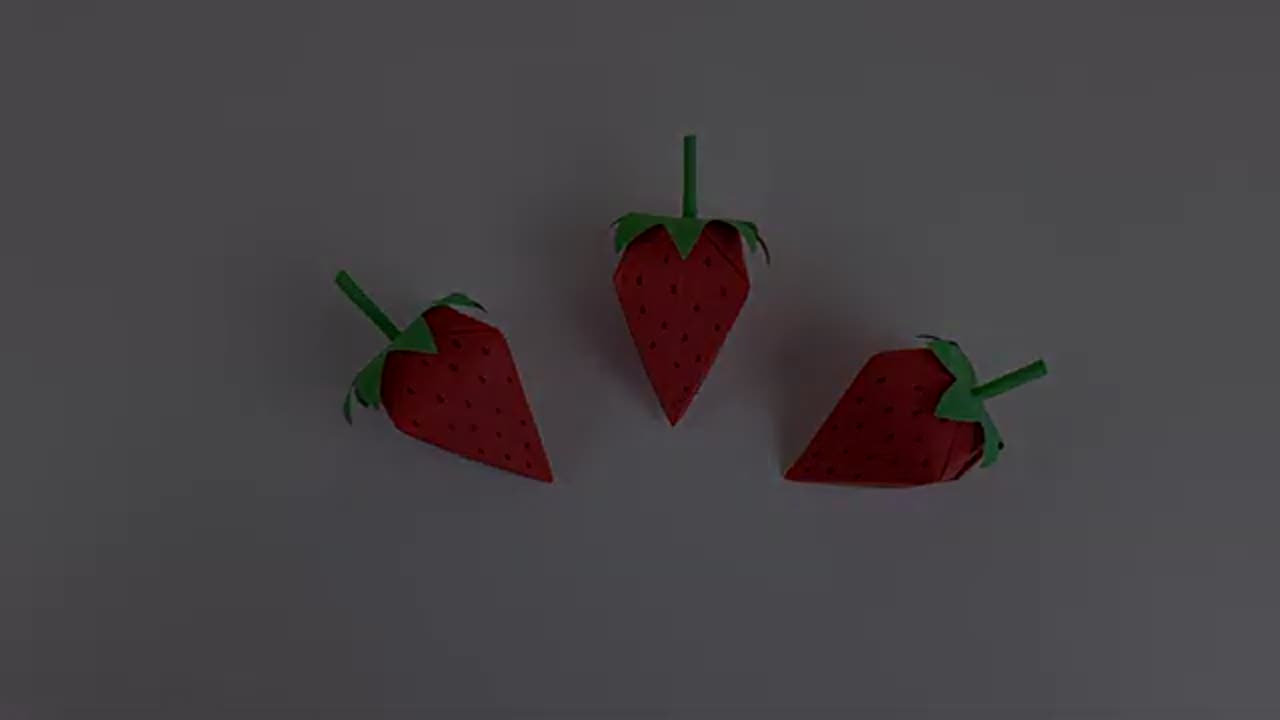 3D Paper Strawberry Craft DIY Tutorial 🍓