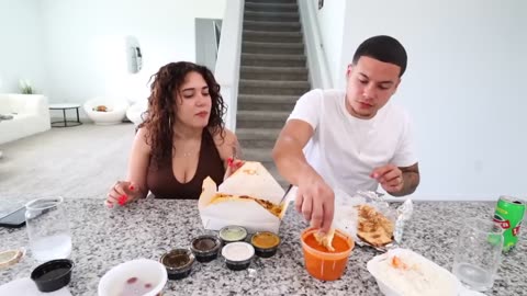 Foreigners trying Indian food for the first #indian#food#butterchicken#reaction#viraltime