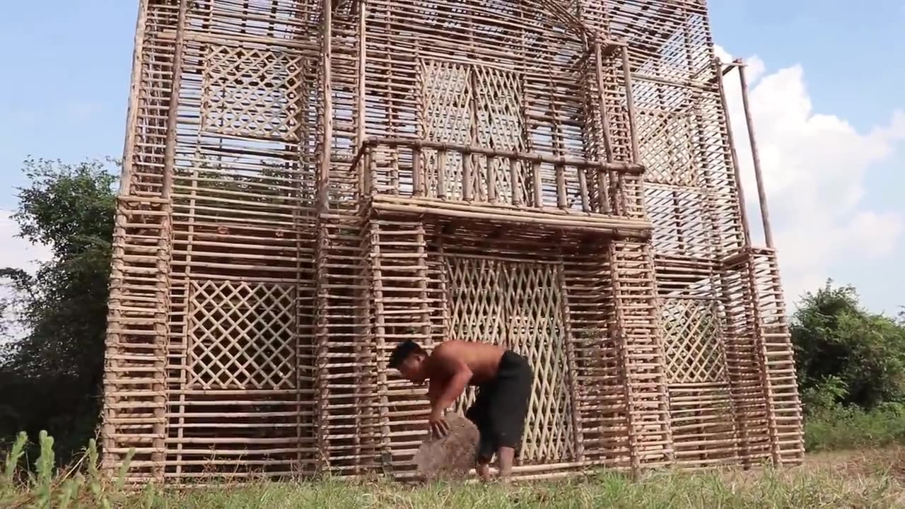 [Full Video] Build Two Story Classic Mud Villa, Twin Water Slide & Swimming Pool By Ancient Skills