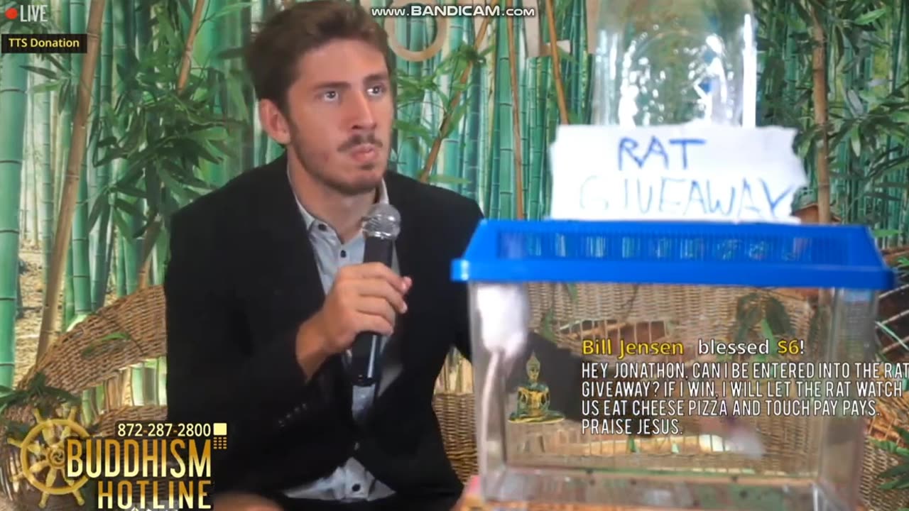 "Bill Jensen" tries to enter Jonathon Hills' rat giveaway.