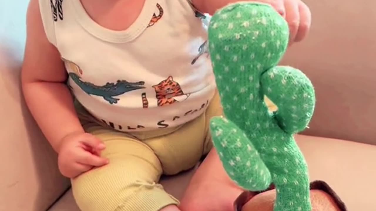 Cute funny baby scared