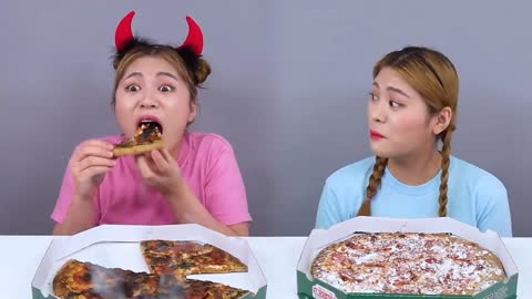 Hiu mukbang CHALLENGE cold vs hot em português