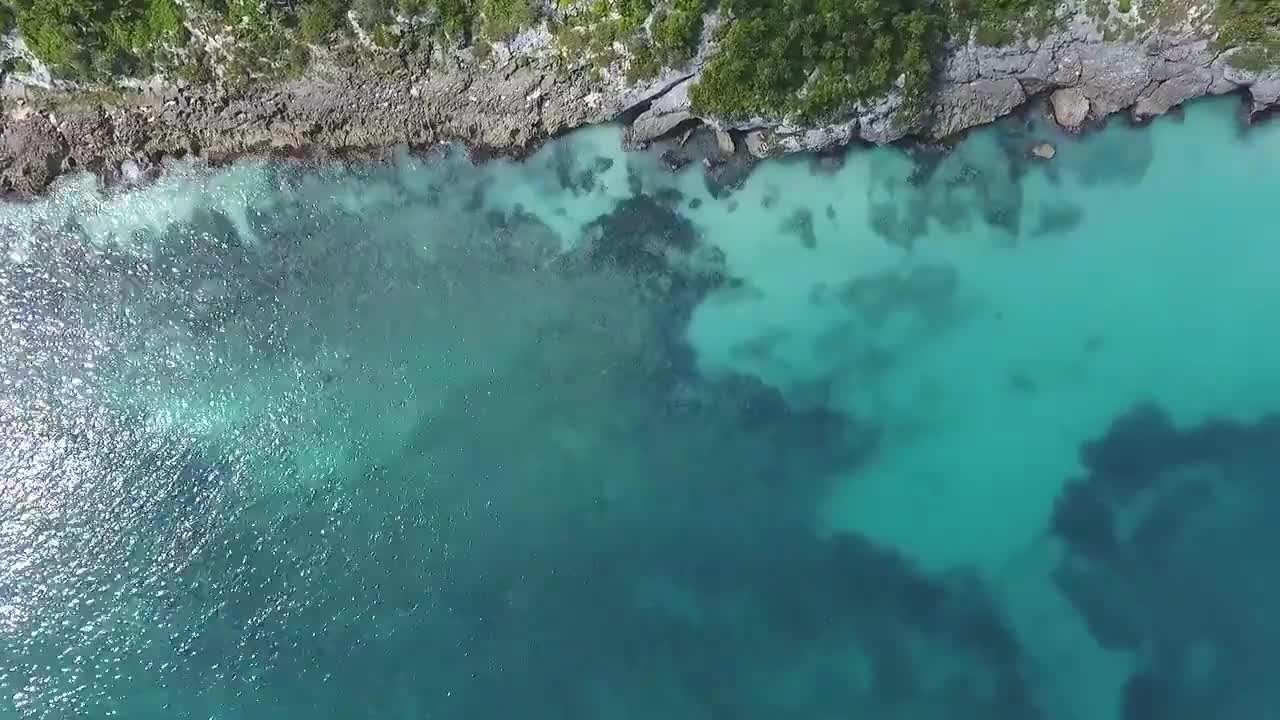 Sea waves and beach drone video