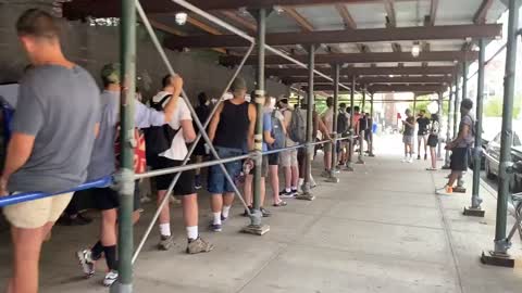 USA - Huge queue for Monkey 🐒Pox vaccination in Brooklyn, NY.