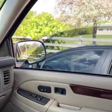 The witness says the woman almost ran off the road but then took her anger out on him instead.