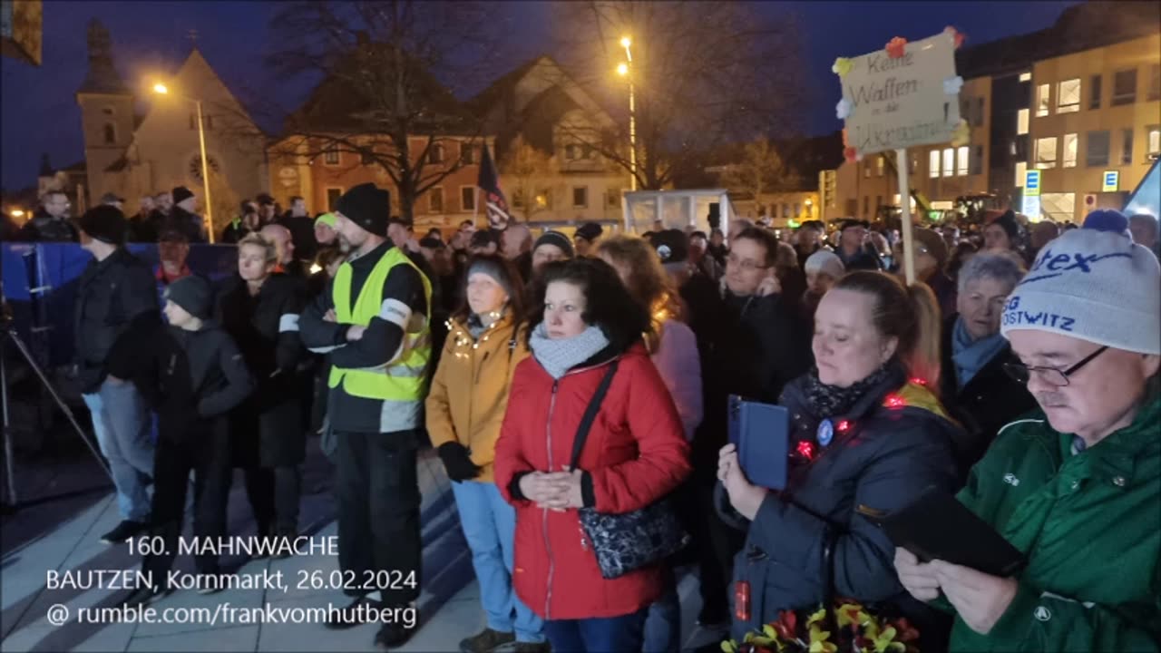 Eröffnung EDGAR, Kleine Andacht KATRIN, Werbung Infos VEIT - BAUTZEN, 26 02 2024, 160. MAHNWACHE 🕊