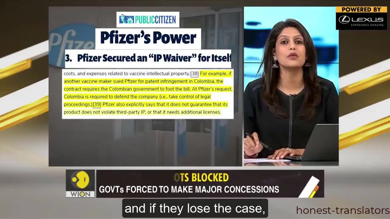 Pfizer obliged governments to accept terrorist clauses