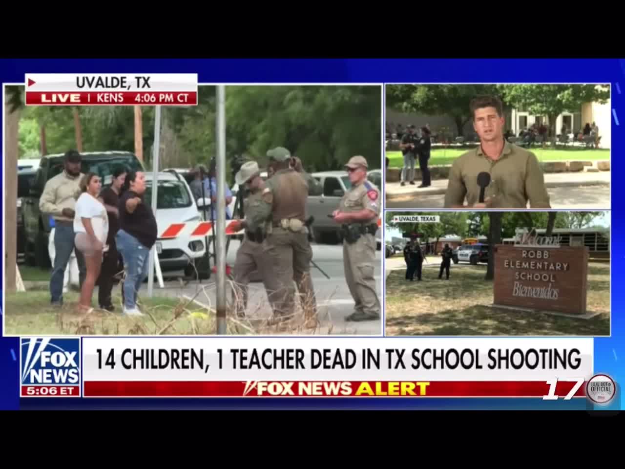 14 children and teacher dead after shooting at Texas elementary school.