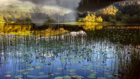 Storm over waterlilies