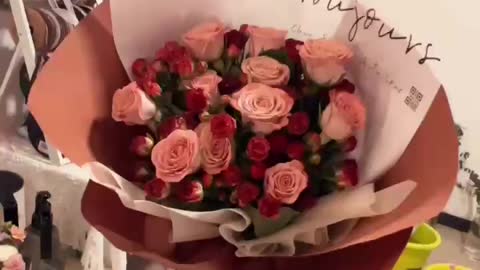 This bouquet of flowers is for you, you're welcome!