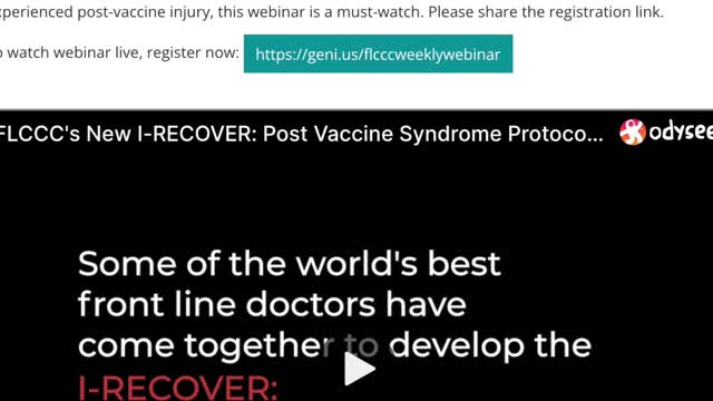 LIVESTREAM 5/25/22 7pm EST: FLCCC COVID VACCINE TREATMENT PROTOCOL ANNOUNCEMENT AND WEBINAR