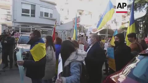 Ukrainians in Skopje rally against Russia invasion