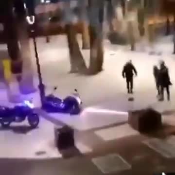 Corporal Punishment by Spanish police officers, beating up a girl during lockdown curfew, September 2021